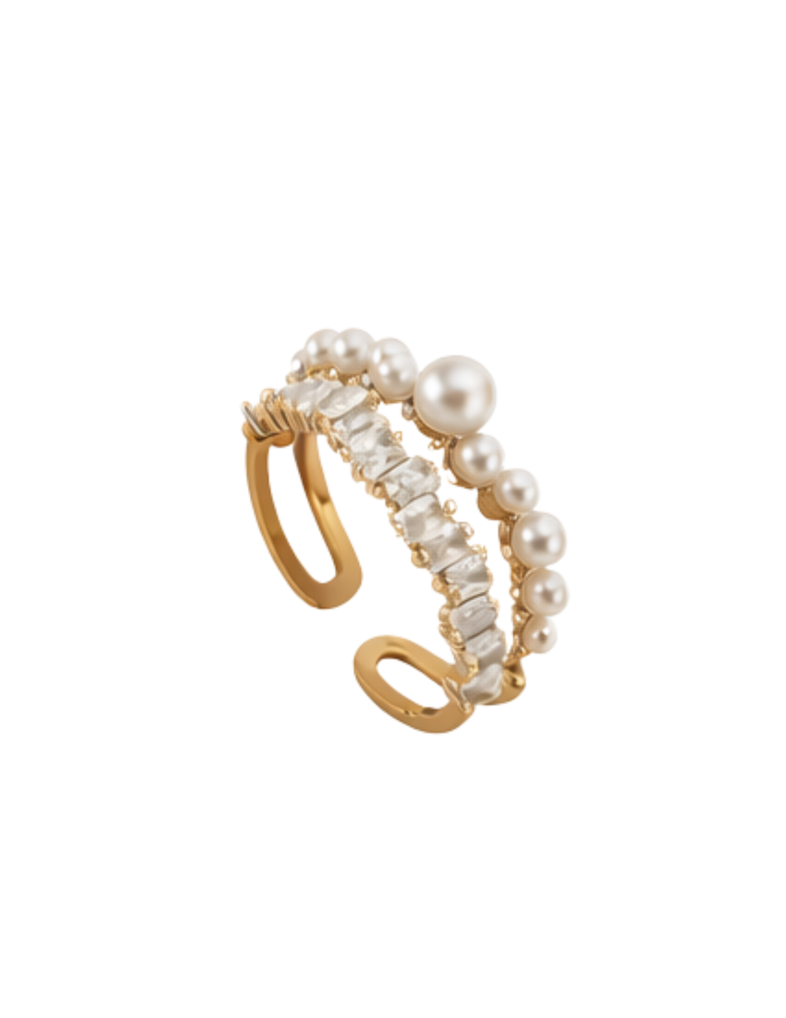 Ring with Stones & Pearls
